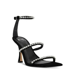 NIB Marc Fisher Dezzi Rhinestone Ankle Strap Sandal Black Size 6 M (MSRP $150)